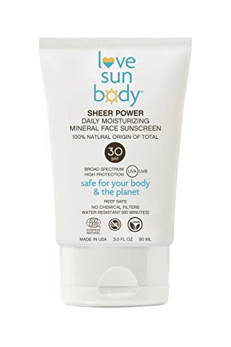 Love Sun Body Естествен произход Чисто Power Дневен Хидратиращ Минерален Слънцезащитен крем за лице SPF 30-Широк спектър на