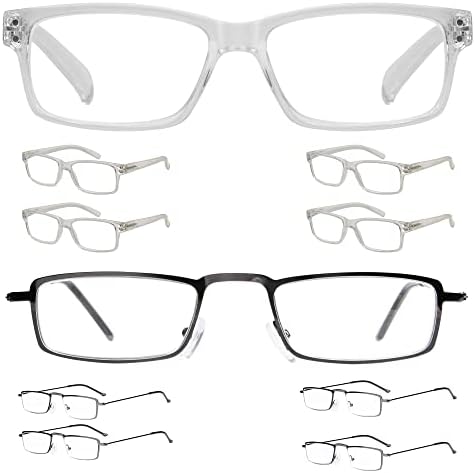 Eyekepper Спестете 10% на 5 опаковки пури в ограничени бройки очила за четене за мъже и 5 опаковки ридеров на половин око + 4,00