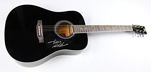 Трейс Эдкинс Каубой се върна в града с Автограф пълен размер на Черна акустична китара Loa