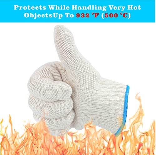 Топлоустойчиви ръкавици - Сертифицирани EN407 Ръкавици за фурна при температура 932 °F, Устойчиви Към нарязан-устойчиви Ръкавици
