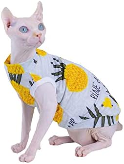 Ризи за котки Sphynx, само за котки, Пролет-Лято, Сладък Пуловер с принтом Ананас, Дрехи за домашни любимци, Дишащ Памук Жилетка