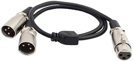 Нов Lon0167 RC-130 от 1 препоръчания женски до 2 надеждни ефективни мъжки Черен кабел XLR за микрофон посеребренным жак дължина