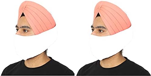 Множество Памучен маска Thatâ под формата на Тюрбана за лице и брада - 2 опаковки (БЯЛА) От Indian Collectible