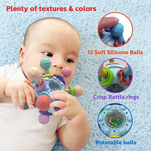 Детски Сензорни Играчки-чесалки: Играчки за никнене на млечни зъби за бебета 0-6 месеца, играчки за деца от 6 до 12 месеца, Детска
