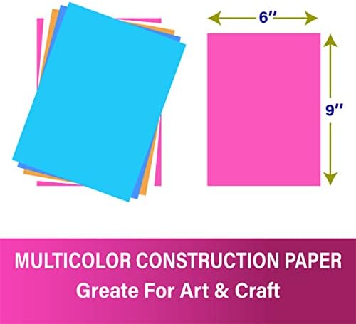 Auksales Плътна хартия Многоцветен за творчество | 6 x 9 Инча | Пакет от 72 листа | Опаковка от 3