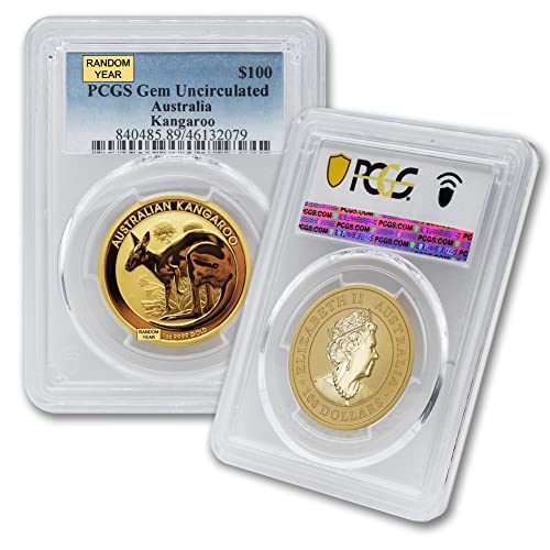 1987 Р - до Момента (Случаен година) Австралия 1 унция Златна Монета-Кенгуру Скъпоценен Камък, Без да се прибягва 24-КАРАТОВО $100