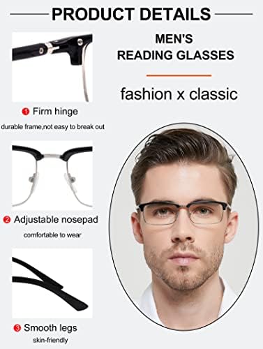 OCCI CHIARI Големи Очила За Четене Мъжки Стилни Ридеры С Прозрачни Лещи 1.0 1.25 1.5 1.75 2.0 2.25 2.5 2.75 3.0 3.5 4.0 5.0 6.0