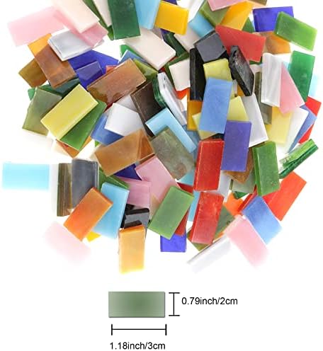 Теракотни плочки KenSera, 1000 броя 4 Смесени форми Витражные стъклени Мозаечни плочки за стабилизиране на параметрите на Едро за