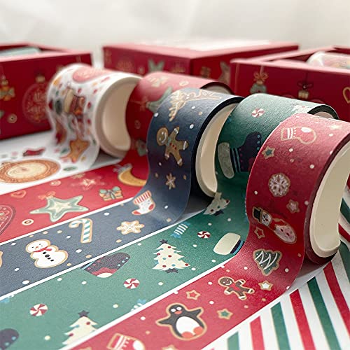 6 Ролки Лента Васи Набор от Коледното Анимационен Декоративна лепенка За Изрязване на Лентата, за САМ Занаятите Art Опаковъчна хартия