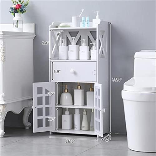 Шкаф за баня от PVC с височина 90 см (41x25x90) с двойно като и Плъзгащ се рафт за баня