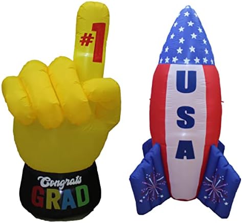 КОМПЛЕКТ от ДВЕ БИЖУТА за БАЛА И патриотична партита, включва в себе си една надуваема ръка № 1 с височина 6 метра, поздравляющую с пускането на жълта пръст номер едн