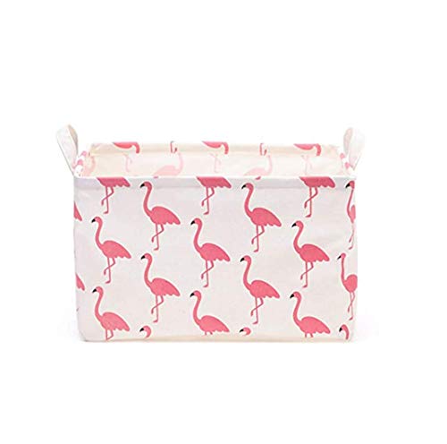 Правоъгълна кошница за съхранение на Flamingo, сгъваема кошница за багаж, кутия за съхранение с водоустойчив покритие и дръжка.