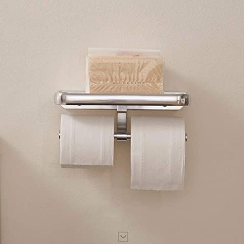 Поръчайте Държач за тоалетна хартия - Двоен Държач за Тоалетна хартия, Държач за Кърпички за Баня с Рафтове за съхранение на мобилен телефон