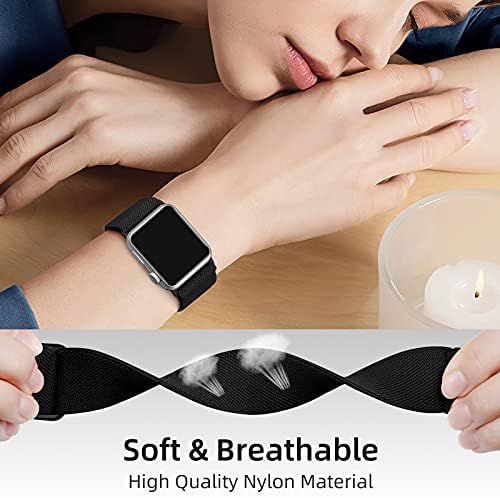 DaQin 6 Опаковки еластични презрамки Solo Loop, Съвместими с каишка на Apple Watch 44 мм 45 мм 42 мм за жени и мъже, Регулируеми