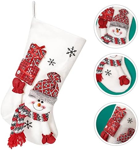 ABOOFAN Коледен Отглеждане Камина Окачен Снежен човек Чорапи Украшение, Коледни Чорапи, Чорап Подарък Пакет Торбичка за Бонбони