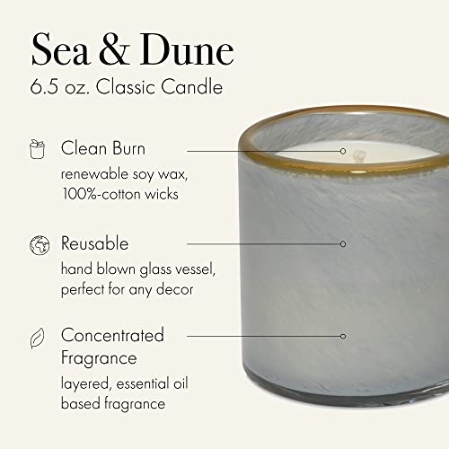 Свещ LAFCO New York Classic, Sea & Dune - 6,5 грама - Време за изгаряне 50 часа - за многократна употреба стъклен съд ръчно выдувки - Произведено в САЩ