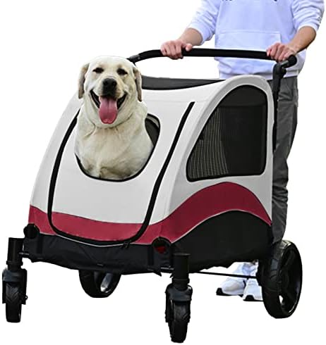 Пешеходни количка за по-Големи Кучета Червен Пътен кутия за Малки Кучета