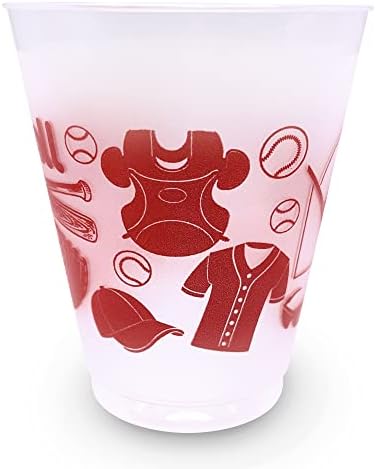 Набор от бейзбол вечерни чаши Kirsch and Lee от 10 броя (от 16 грама всяка) - за Многократна употреба Прозрачни пластмасови чаши