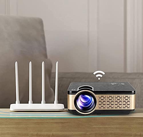 Дебел проектор 4000 Лумена WiFi Bluetooth Преносим Поддръжка за 1080p Домашно кино с подарък (Цвят: версия WiFi)