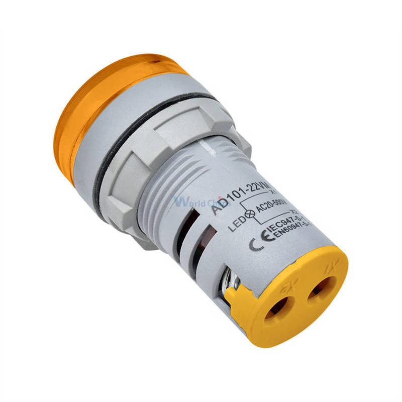 22 ММ AC 60-500 В 0-50А LED Дигитален Дисплей Сензор Волтметър Измерване на Напрежение Индикатор Контролна лампа AC60-500V Оранжево