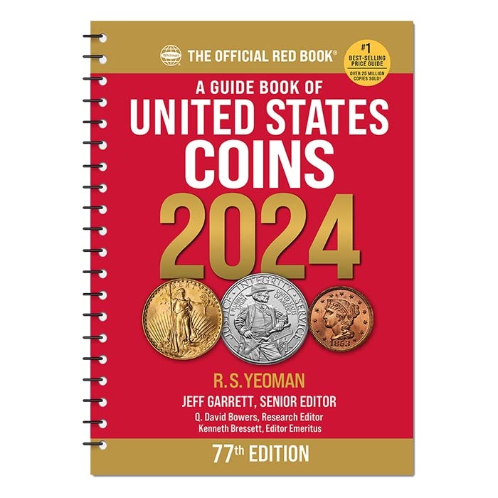 2024 - Издаден колекция от монети Starter 3 от индийски пени, цента от никел Бъфало и стомана с Ръководството на Red Book на монети и 77-то издание на Събиране на Продавача