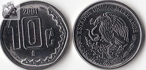 Америка Мексико Монети в 100 песо 1990 г., издания на Чужди монети Събиране на монети от 10 Swant Монети 2001 г. издание Колекция