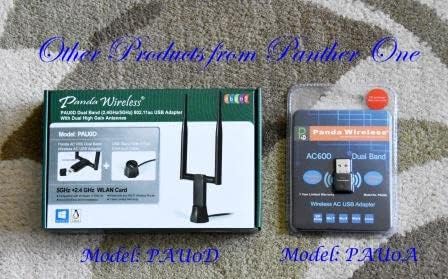 Panda Wireless PAU09 N600 двойна лента (2,4 Ghz и 5 Ghz) Безжични N USB адаптер с две антени 5dBi - Windows XP/Vista/7/8/8.1/10/11,