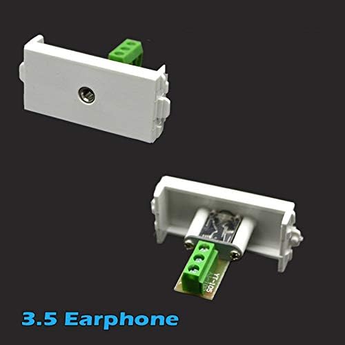 Стенни панела с 2 x 3RCA + 3,5 Конектори за слушалки Keystone Модулна Аудио Жак Конектори Бели Декоративни лицеви панели за Монтиране