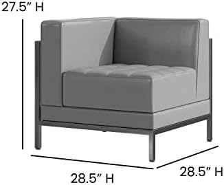 Модерни мебели от серията Hercules Imagination, сива кожена мека дясното ъглово кресло с рамка