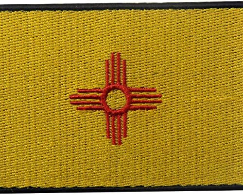 Флаг на щата Ню Мексико, Бродирана Емблема, Желязо, Пришитая на Нашивке NM