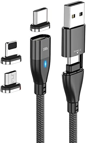 Кабел BoxWave, който е Съвместим с Infinix Hot 11 Play - Кабел MagnetoSnap PD AllCharge мощност 100 W, кабел за зареждане Magnet