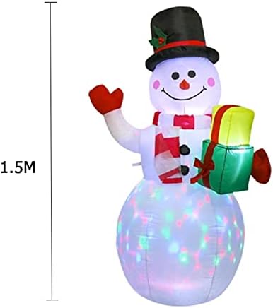 Пет Домейни Надуваеми Коледна украса Открит Надуваем Снежен човек, Коледни светлини Снежен човек Въртящи Коледен Снежен човек Надуваема