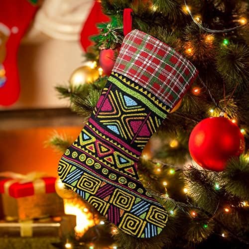 Чорапи за Коледните Празници с Ацтекским Модел И Пайети, Обръщане на Магически Състав, което променя Цвета си, за Коледната Елха, Висящи Чорапи За Камината