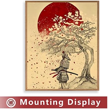 Плакати на японското изкуство, декорация за хол, Офис, Ретро Самурайски Стенен декор, Вдъхновяващи тотем, Платно, без рамка, 8x10 инча, Комплект от 3