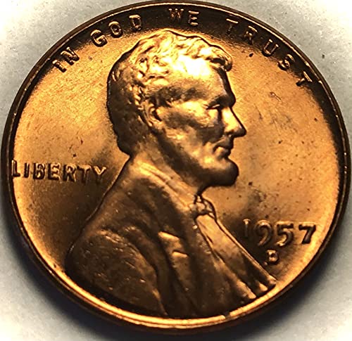 1957 D Линкълн пшеничен цент Червен Пени Продавачът мента Щата