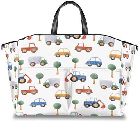 Мультяшная Автомобилна Чанта за Пелени с Ремъци за детски Колички, Камиони, Дърво, Голяма Пътна Чанта за Памперси, Бебешка Чанта,
