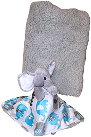 101 Плажен Плюшено Слон Защитен Сладък с Обратим Одеяло Подаръчен комплект за Новородено - на Разположение Индивидуална бродерия