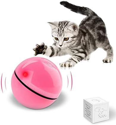 UeoXtny Smart Interactive Котка Топка Toys USB Зареждащи се Автоматично Въртящи се предни led Топки за домашни любимци, Стимулиране на Ловен Инстинкт, Коте, Забавно Преследователь ?