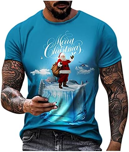 XXBR, Коледни тениски за мъже, солдатские Тениски с къс ръкав, 3D Коледен Принт Дядо Коледа, Тениски с кръгло деколте, спортни Ежедневни ризи