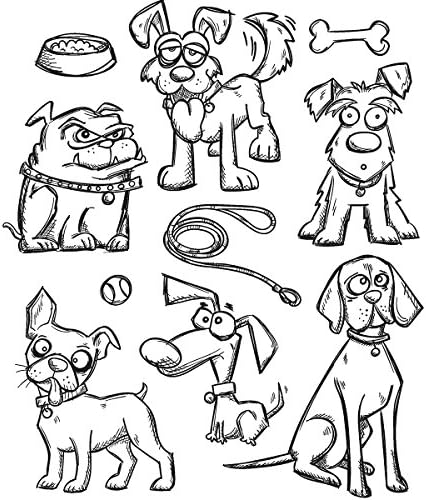 Комплект печати Анонимен CMS StampersA, Лигав Печат THoltz Crazy Dogs, 24,6 x 18,9 x 0,5 см, Многоцветен