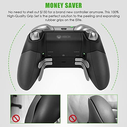 TOMSIN Гумирани Дръжки за контролера на Xbox Elite, Сменяеми Детайли на Корпуса на Лявата и Дясната Гума на Задните панели (Черни)