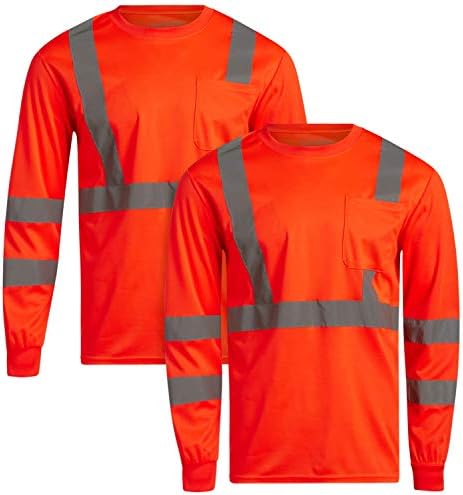 Мъжка риза с повишена видимост ANSI /ISEA клас 3 Bass Creek Outfitters – 2 Защитно опаковане на ризи за строителство: Светоотражающая