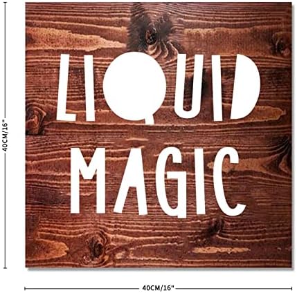 Селски Дървена Табела Liquid Magic 16x16 См, Стенен монтаж Декоративен Знак С Цитати, Вдъхновяваща Стенни Художествена Дървена Плоча, Произведено в САЩ