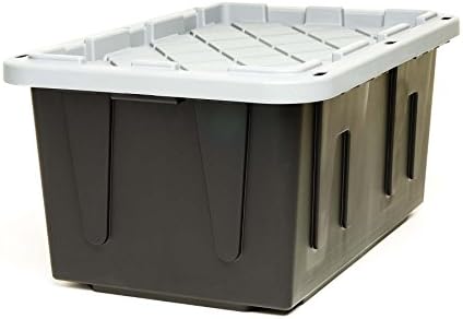 ECOstorage 4427EBKDC.02 Box Твърд Контейнер за съхранение от рециклирана пластмаса, 27 Литра, Черен, 2 отделения