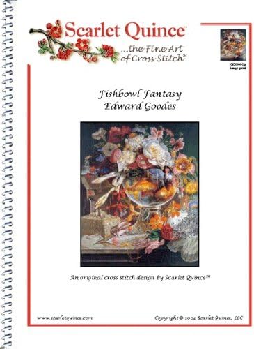 Червено Дюли GOO001lg Fishbowl Fantasy от Едуард Гудса, Схема за Бродерия на кръстат бод, Символи Голям Размер