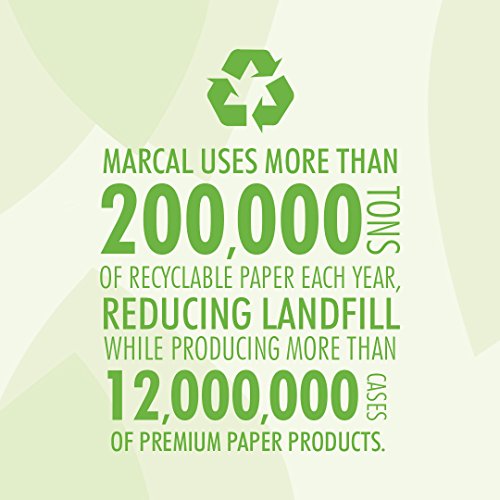 Ролкови Хартиени кърпи Marcal PRO от рециклирана твърда тъкан, 1 слой, 7,88 x 800 фута, Натурални, 6 ролки / кутия