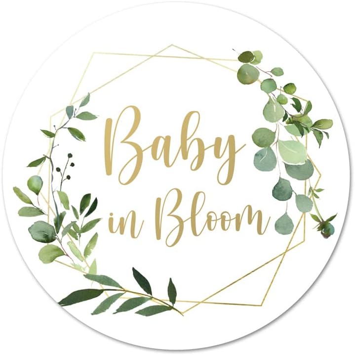 1,5 Кръгли етикети Baby in Bloom за детски душ - Комплект от 60 (Диви цветя)