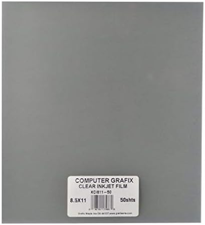 Взривяване на филм Computer Grafix – 11 x 17 инча, бистра, опаковка от 50 филм за печат за създаване на потребителски накладки,