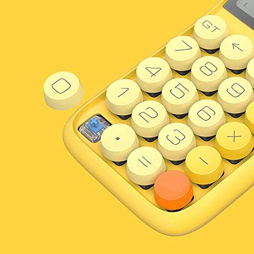 Настолен калкулатор Teerwere, калкулатор, бутон с механичен диск в ретро-стил, Мини-симпатичен Калкулатор, Линеен калкулатор, Офис калкулатор (Цвят: жълт, размер: 14,8x9,2 с?