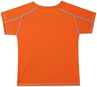 TiaoBug/Фланелка с къси ръкави за момичета и Момчета, Спортна тениска Tech Performance с къс ръкав, Активна Суха риза засаждане